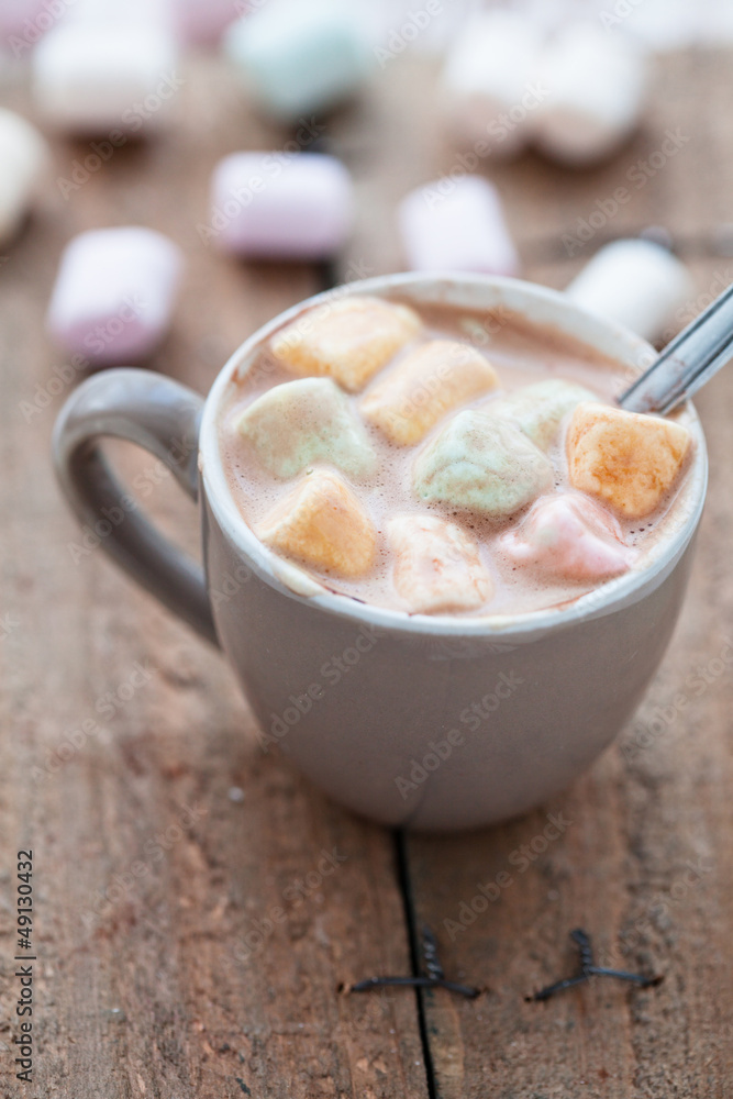 Hot chocolate and marshmallows Hot chocolate and marshmallows