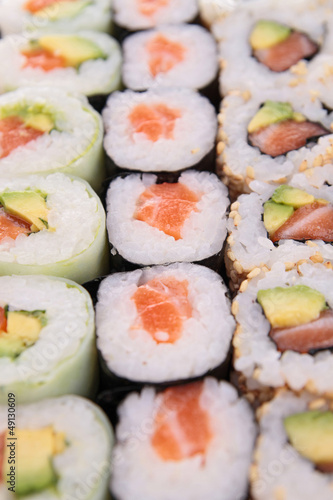 assortment of maki sushi