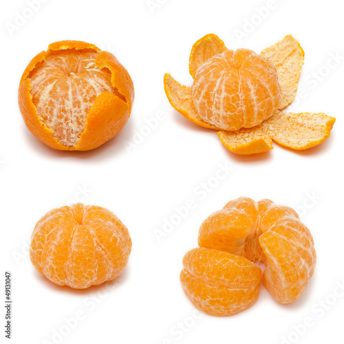 Orange mandarin or tangerine fruit isolated on white background