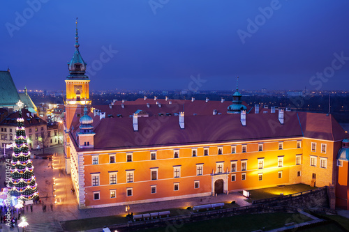 Royal Castle in Warsaw at Night
