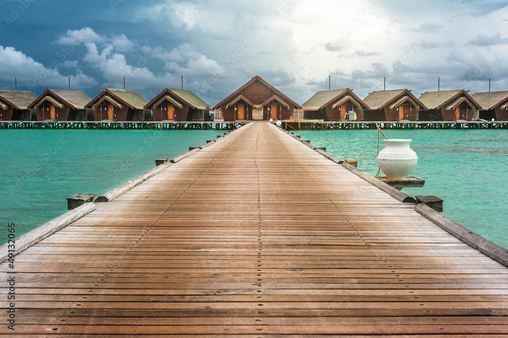 Cloudy weather on tropical island perspective Cloudy weather on tropical island perspective