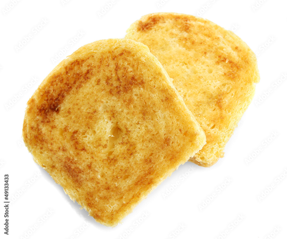 White bread toast, isolated on white White bread toast, isolated on white