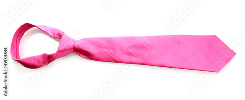 pink tie isolated on white