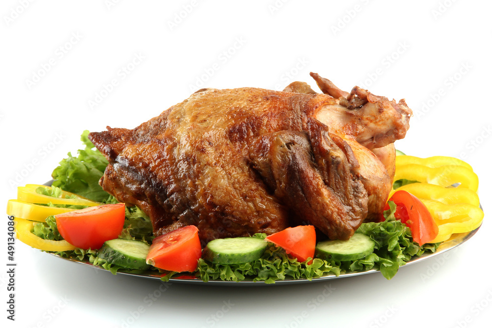 Tasty whole roasted chicken