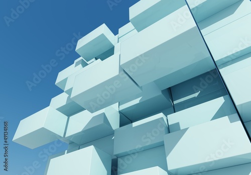abstract background of box float, 3d rendering