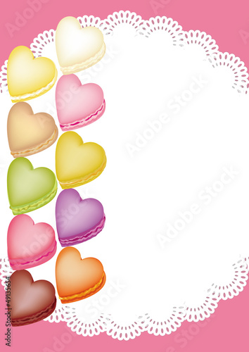 Colorful Macarons Shape Of Heart