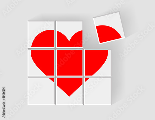 heart consists of children's blocks
