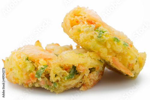 Japanese tempura isolated on white background