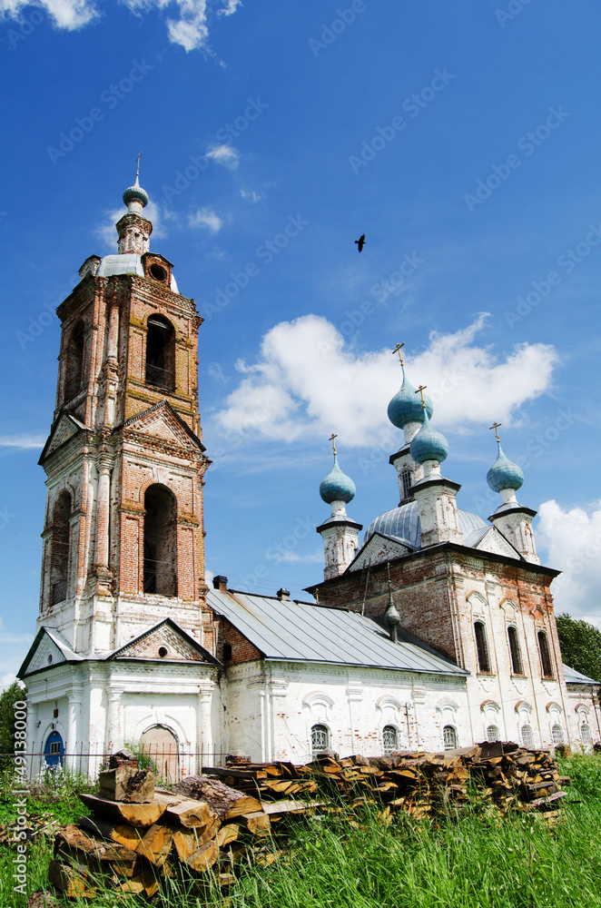 Russia, Yaroslavl Region. The church in the village