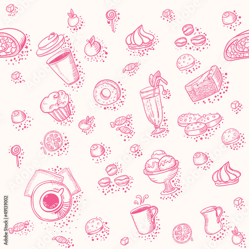 Coffee and sweets pattern