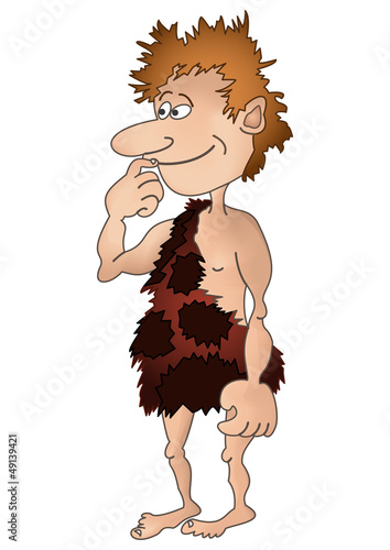 Prehistoric boy, isolated