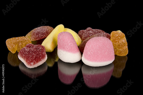 Colorful Candy assortment over black isolated