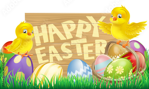 Isolated Easter Sign