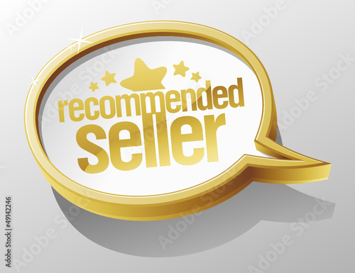 Recommended seller shiny speech bubble