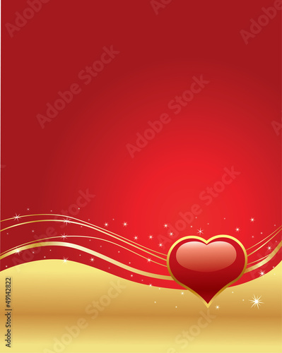 valentine day background with red heart