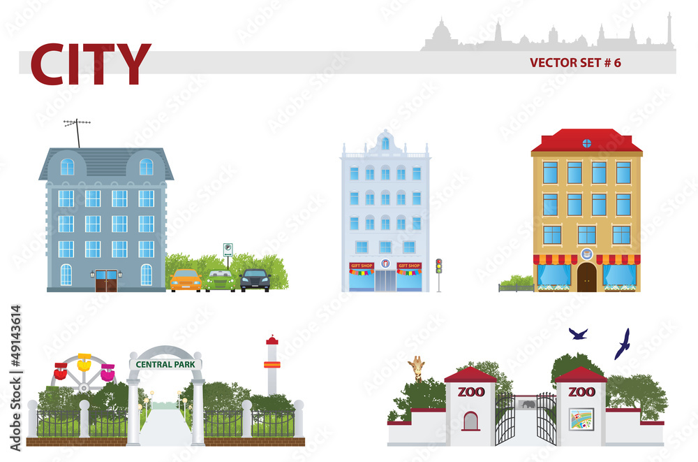 Obraz premium Public building. Set 6