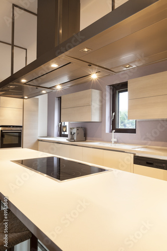 modern loft  view of the kitchen