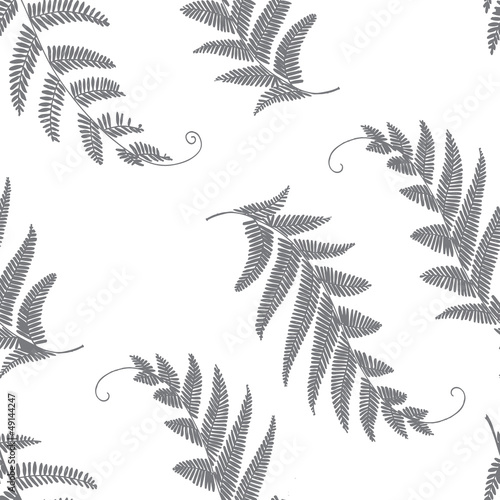 branches and leaves seamless grey