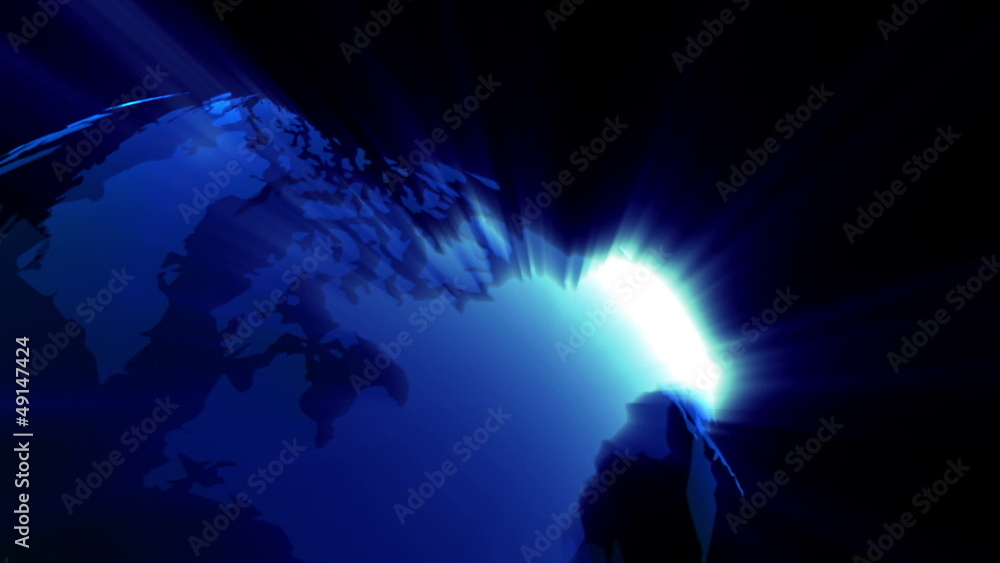 planet Earth rotating with sunbeams loopable background planet Earth rotating with sunbeams loopable background