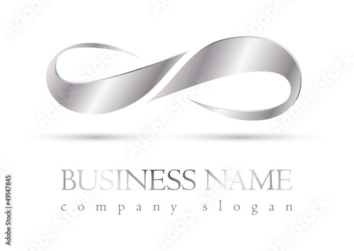 Business logo 3D silver infinity design