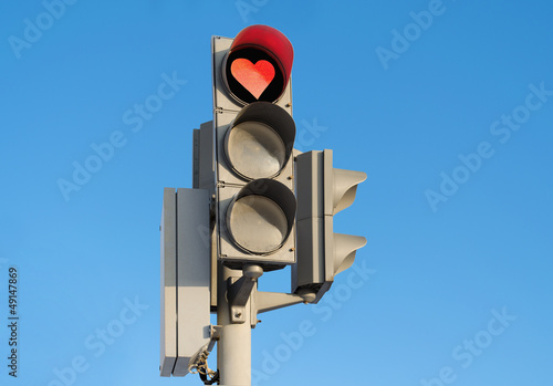Red Enamoured traffic light