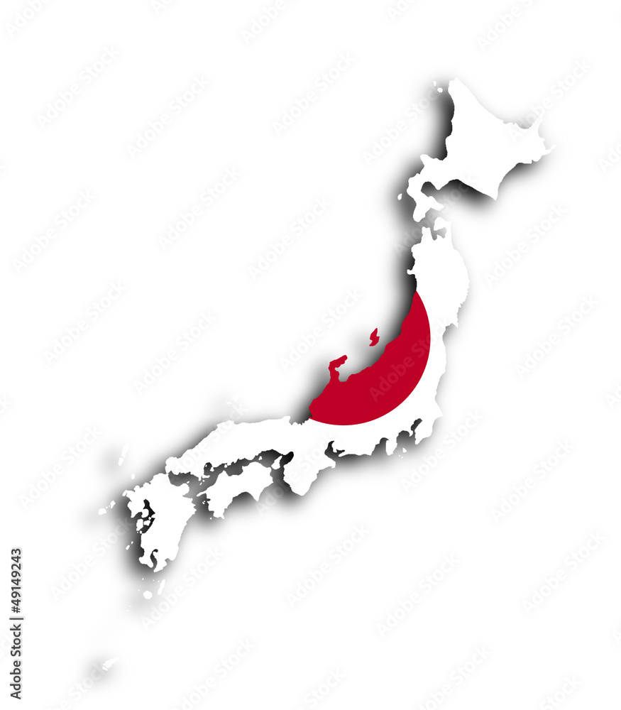 custom made wallpaper toronto digitalJapan map with the flag inside