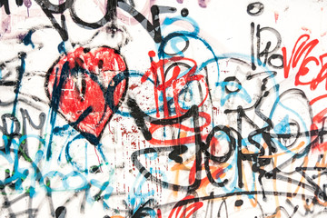 Papier peint photo Graffiti Mur tagué graffiti vandale urbain  © rouakcz