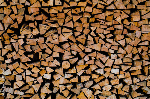 Chopped wood wall