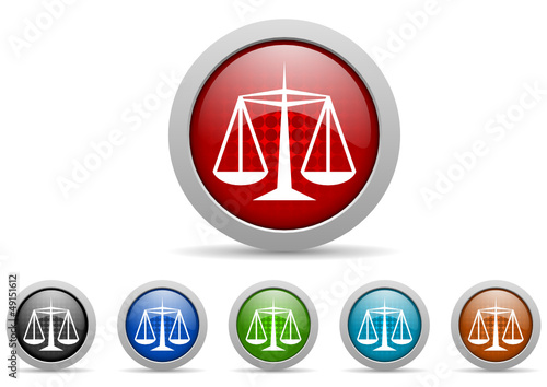 justice vector icon set