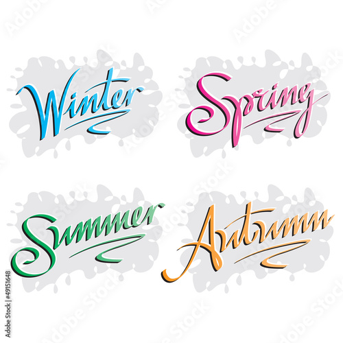 seasons inscriptions handlettering