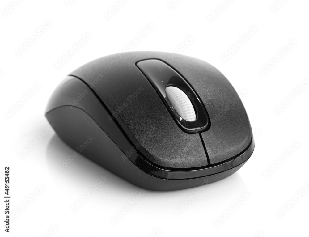 Black computer mouse isolated on white background Black computer mouse isolated on white background