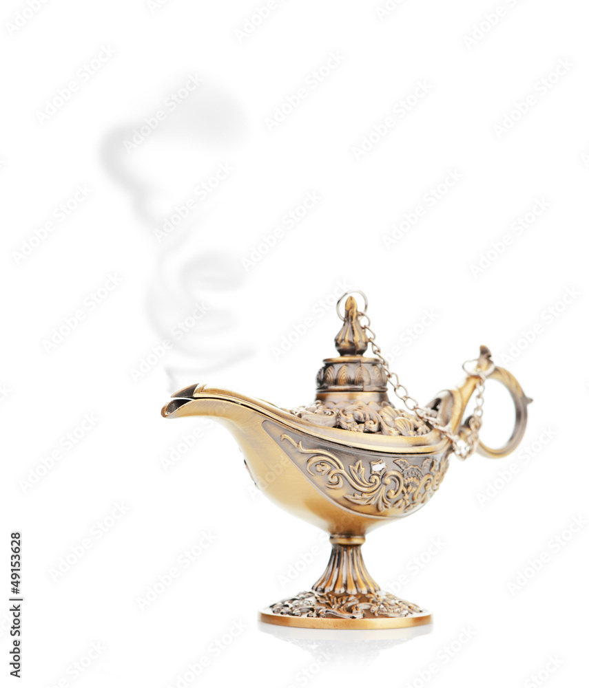 Aladdin magic lamp isolated on white Aladdin magic lamp isolated on white