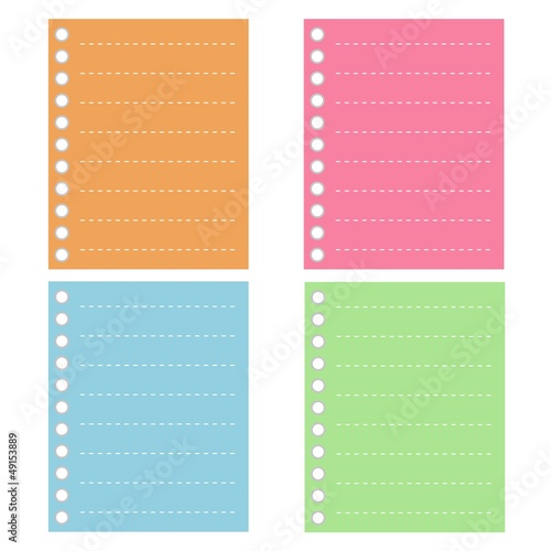 Four Color of Lined Spiral Notepad Papers