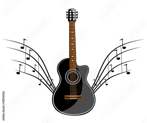 Black classic guitar stencil ready for vinyl cut
