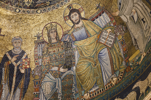 Old mozaik "Corontation of the Virgin" (Trastevere,Rome)