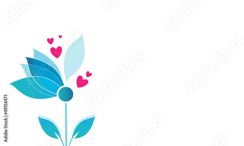 Concept fleurs coeurs