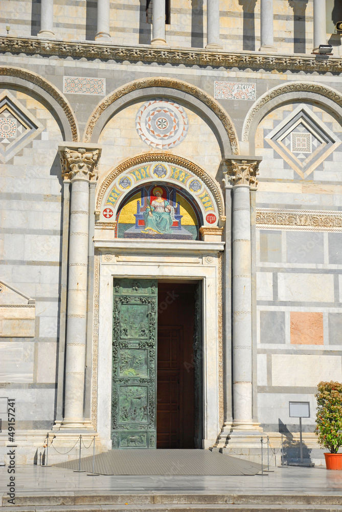 Italy, Pisa: baptistery door.