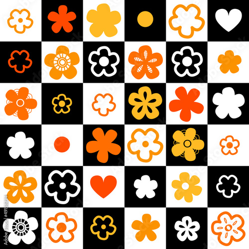 Black and white checkered f...