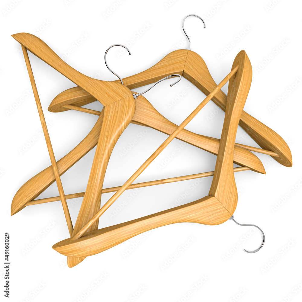 Pile of wooden hangers Pile of wooden hangers