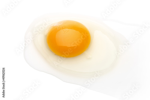 broken egg on white