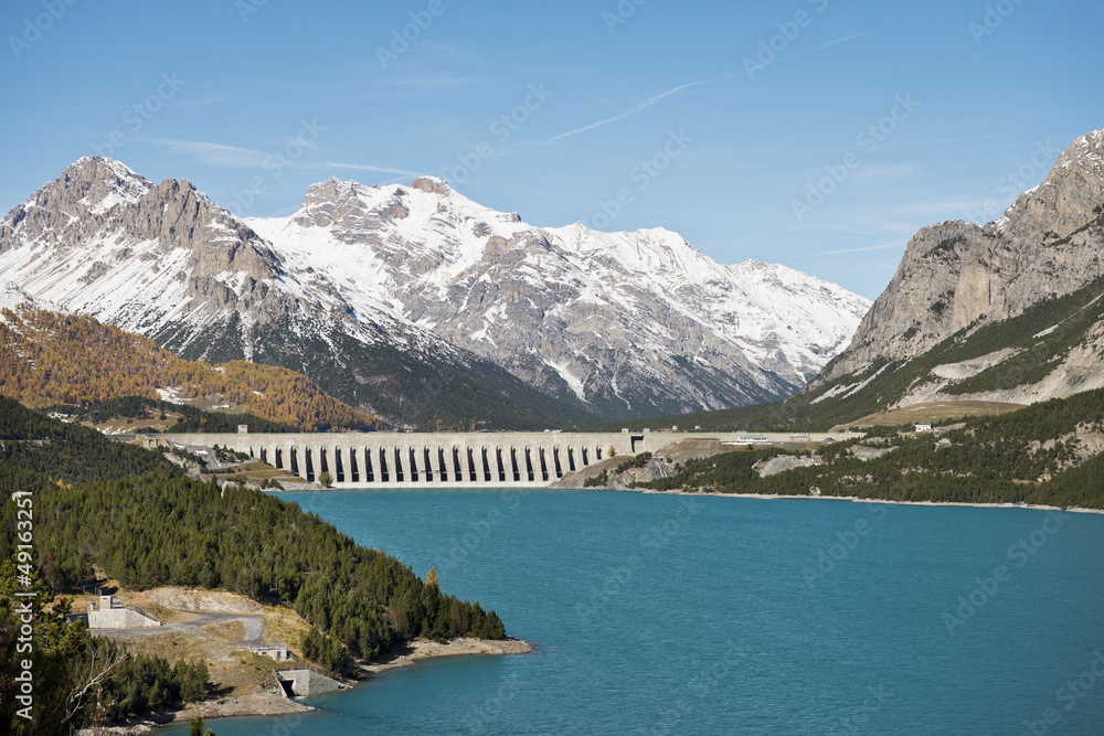 Dam and lake in the mountains
