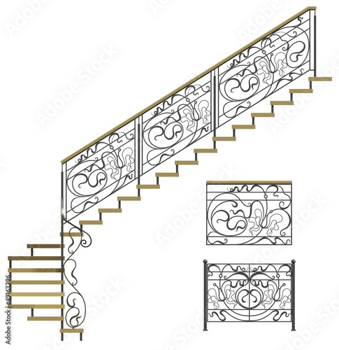 Wrought iron stairs railing