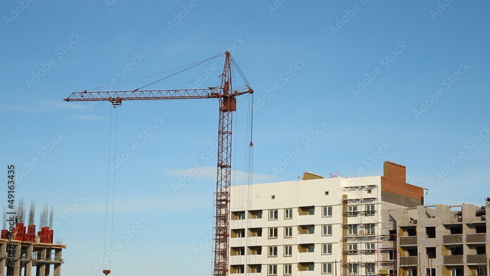 Lifting construction crane. construction site Lifting construction crane. construction site
