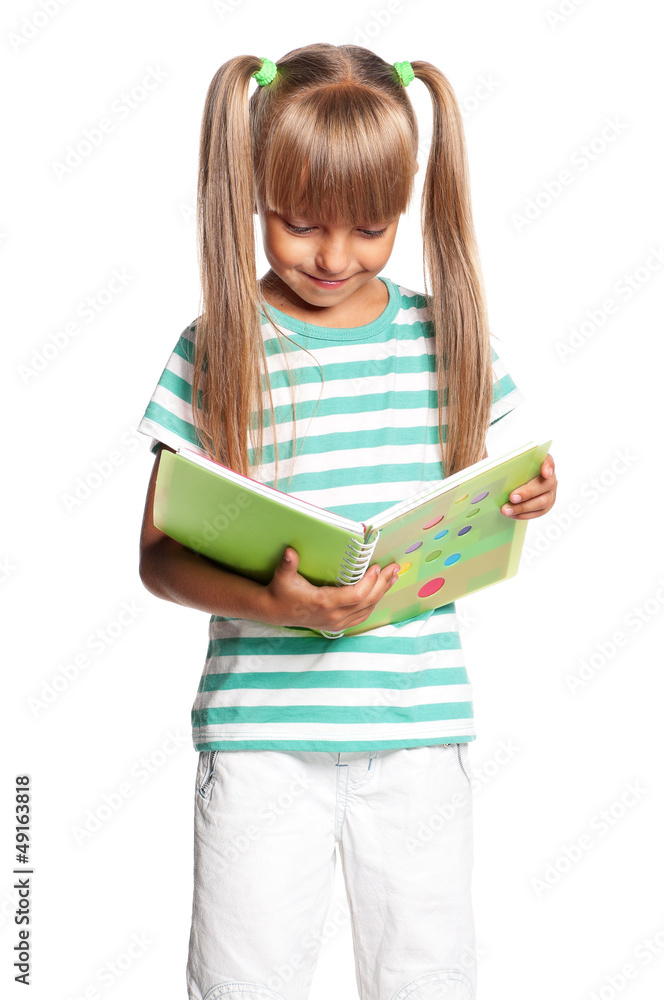Little girl with exercise books Little girl with exercise books