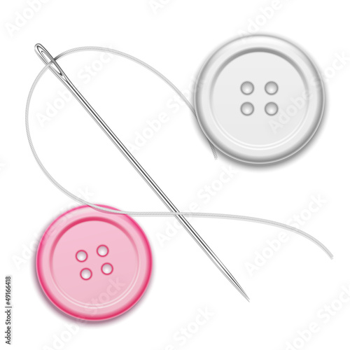 Needle, thread and buttons
