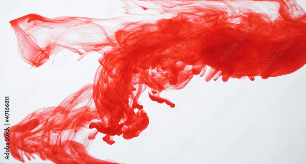 Red ink in water - obrazy, fototapety, plakaty 