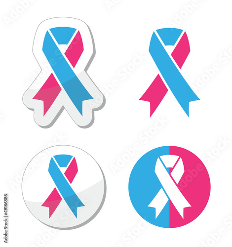 Pink and blue ribbon - pregnancy and infant loss awereness