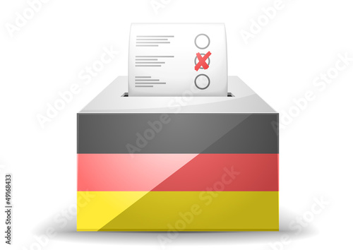 ballot box with flag