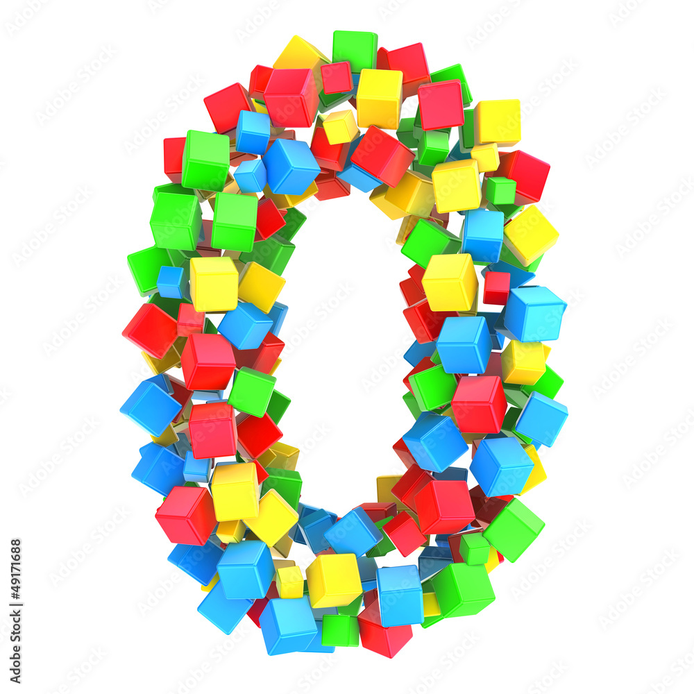 Number 0 of colorful cubes Number 0 of colorful cubes