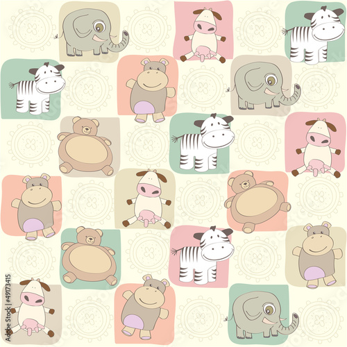 childish seamless pattern with toys